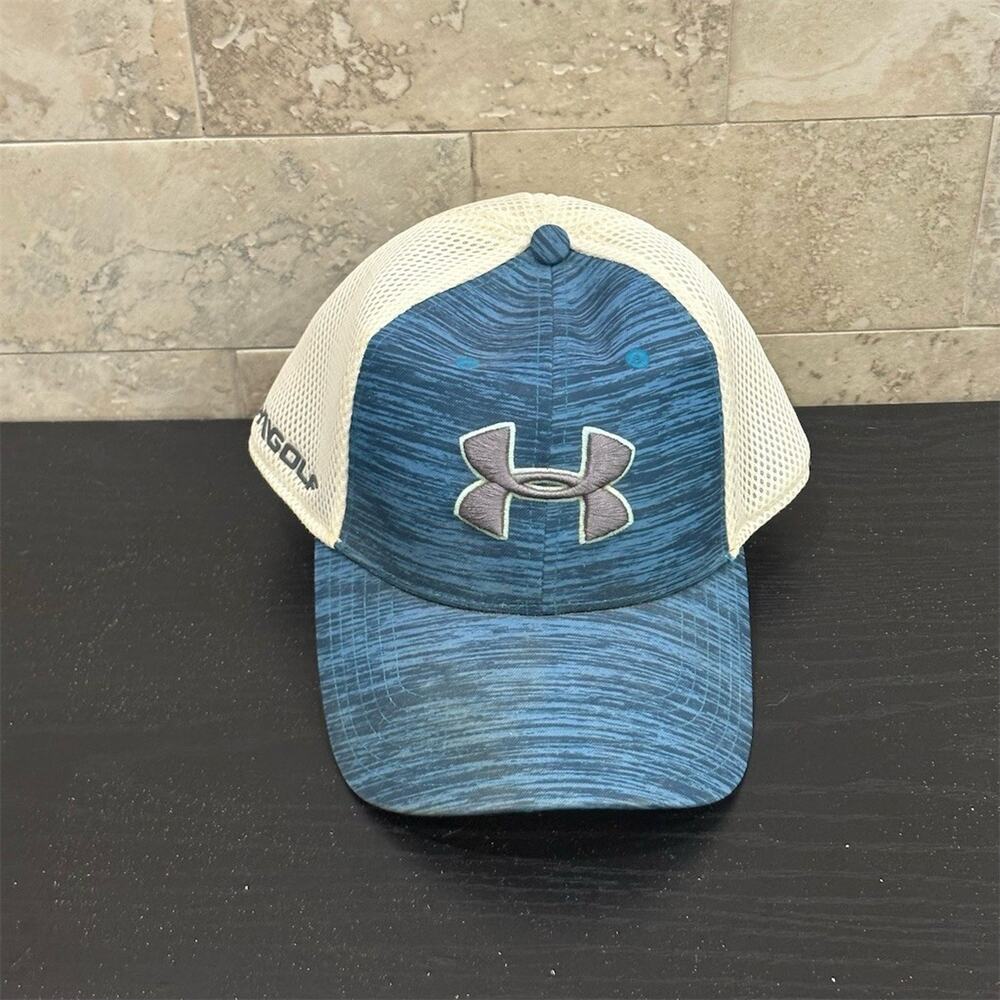 Under Armour Golf Cap Unisex One Size Blue Heather Mesh Back Stretch Fit